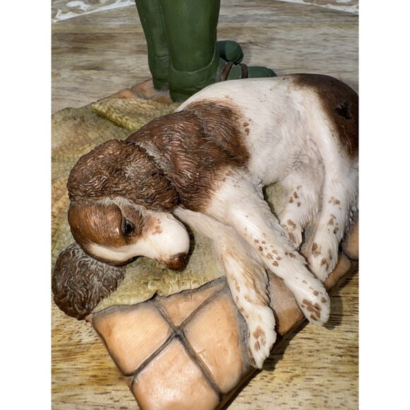 VTG Teviotdale Springer Spaniel & Green Wellies Figurine Handmade By Edlmann 84’ - Picture 6 of 10